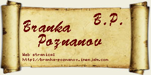 Branka Poznanov vizit kartica